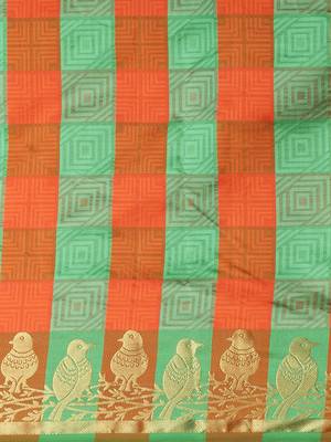 CLASSICATE From The House Of The Chennai Silks Women's Multicolor Dharmavaram Silk Saree With Blouse 3