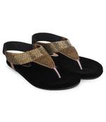 Do Bhai Women Copper Synthtic Flat Sandal