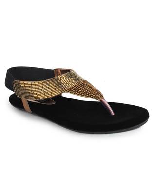 Do Bhai Women Copper Synthtic Flat Sandal 2