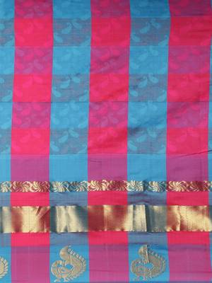 CLASSICATE From The House Of The Chennai Silks Women's Multicolor Dharmavaram Silk Saree With Blouse 3