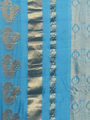 CLASSICATE From The House Of The Chennai Silks Women's Multicolor Dharmavaram Silk Saree With Blouse 4