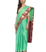 CLASSICATE From The House Of The Chennai Silks Women's Green Dharmavaram Silk Saree With Blouse