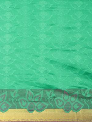 CLASSICATE From The House Of The Chennai Silks Women's Green Dharmavaram Silk Saree With Blouse 3