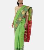 CLASSICATE From The House Of The Chennai Silks Women's Green Dharmavaram Silk Saree With Blouse