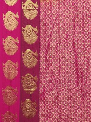 CLASSICATE From The House Of The Chennai Silks Women's Green Dharmavaram Silk Saree With Blouse 4