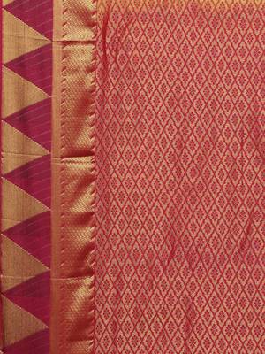CLASSICATE From The House Of The Chennai Silks Women's Green Dharmavaram Silk Saree With Blouse 4