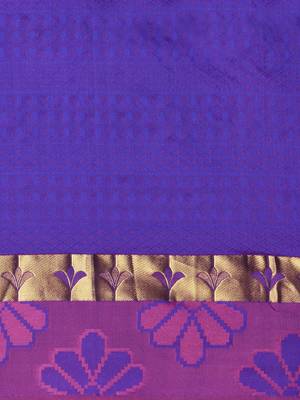CLASSICATE From The House Of The Chennai Silks Women's Blue Dharmavaram Silk Saree With Blouse 3