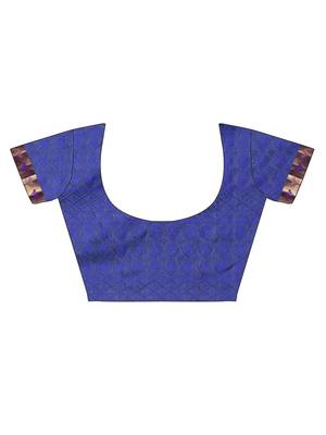 CLASSICATE From The House Of The Chennai Silks Women's Blue Dharmavaram Silk Saree With Blouse 5