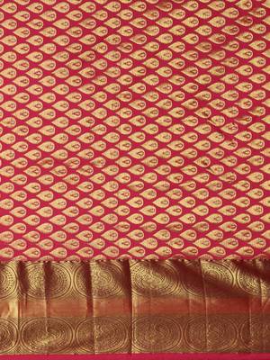 CLASSICATE From The House Of The Chennai Silks Women's Green Dharmavaram Silk Saree With Blouse 4