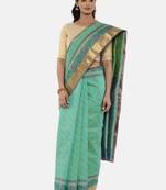 CLASSICATE From The House Of The Chennai Silks Women's Green Dharmavaram Silk Saree With Blouse
