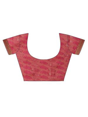 CLASSICATE From The House Of The Chennai Silks Women's Red Traditional  Dharmavaram Silk Saree With Blouse 5