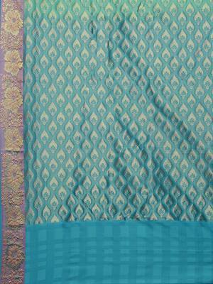 CLASSICATE From The House Of The Chennai Silks Women's Multicolor Dharmavaram Silk Saree With Blouse 4