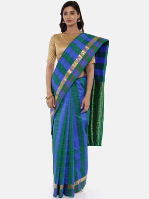 CLASSICATE From The House Of The Chennai Silks Women's Multicolor Dharmavaram Silk Saree With Blouse 1