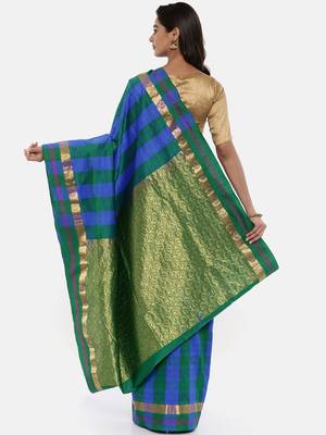 CLASSICATE From The House Of The Chennai Silks Women's Multicolor Dharmavaram Silk Saree With Blouse 2