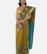 CLASSICATE From The House Of The Chennai Silks Women's Green Kanjivaram Silk Saree With Blouse
