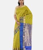 CLASSICATE From The House Of The Chennai Silks Women's Green Dharmavaram Silk Saree With Blouse