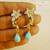 Matt Blue CZ Flower Pendant Earring Jewellery Set