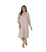 Pastel Brown Kurta In Khadi Cotton
