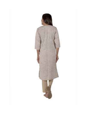 Pastel Brown Kurta In Khadi Cotton 3