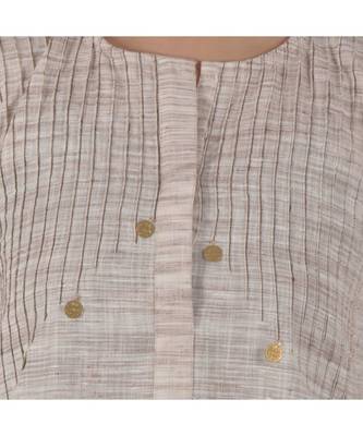 Pastel Brown Kurta In Khadi Cotton 4