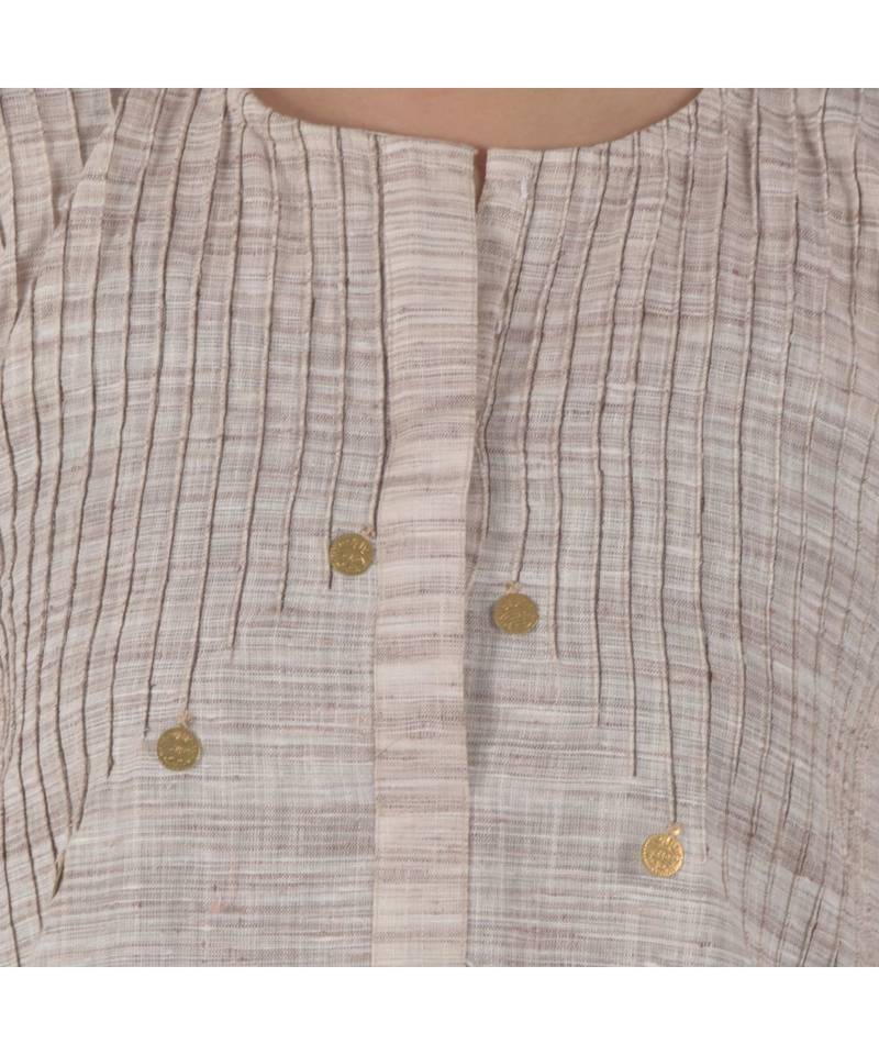 Pastel Brown Kurta In Khadi Cotton