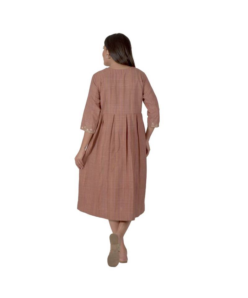 Light RoseWood Dress With Gota Patti Work