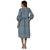 Turquoise Blue Dress With Floral Embroidery In Khadi Cotton