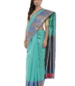CLASSICATE From The House Of The Chennai Silks Women's Green Dharmavaram Silk Saree With Blouse