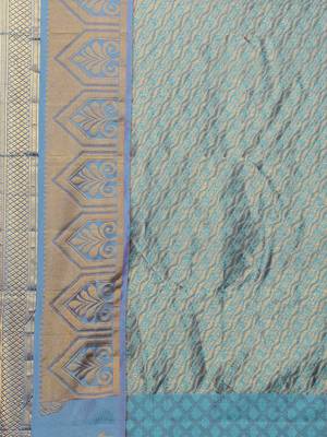 CLASSICATE From The House Of The Chennai Silks Women's Green Dharmavaram Silk Saree With Blouse 4