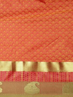 CLASSICATE From The House Of The Chennai Silks Women's Orange Dharmavaram Silk Saree With Blouse 3