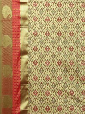 CLASSICATE From The House Of The Chennai Silks Women's Orange Dharmavaram Silk Saree With Blouse 4