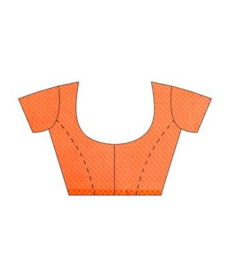 orange Printed faux georgette saree with blouse 3