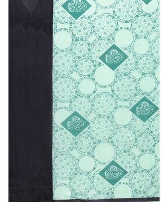 green Printed faux georgette saree with blouse 4