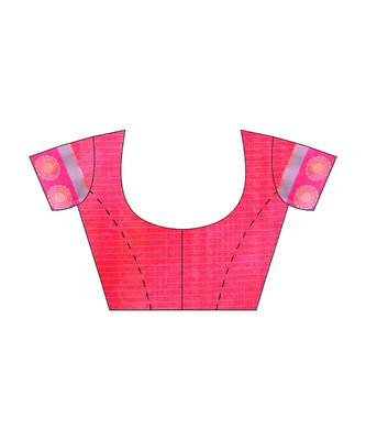 mustard Woven cotton saree with blouse 3