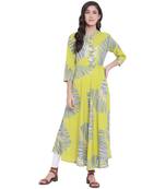 Green printed rayon kurtasandkurtis