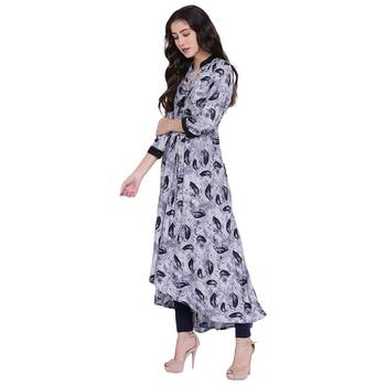 Grey printed rayon kurtasandkurtis 3