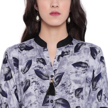 Grey printed rayon kurtasandkurtis 5