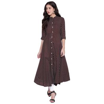 Brown printed rayon kurtasandkurtis 1