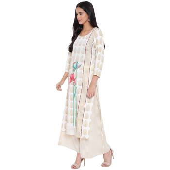 Offwhite printed rayon kurta with palazzo 3