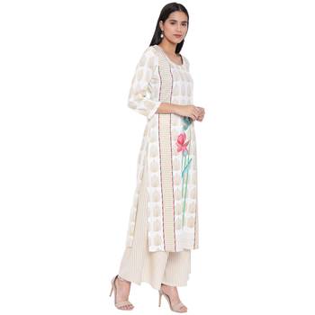 Offwhite printed rayon kurta with palazzo 4