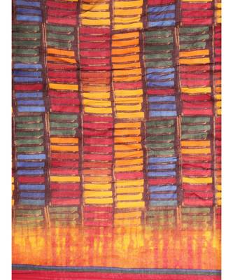 multicolor Printed cotton saree with blouse 5