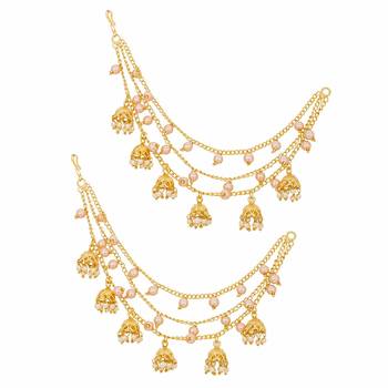 Latest Designer Bahubali Devsena Earcuffs Pearl Jhumi Set 1