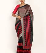 Multicolor Jute Printed Saree With Blouse Piece