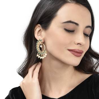 Green Stone Studded Earrings 2