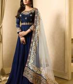 Blue Multi Resham Work Georgette Salwar