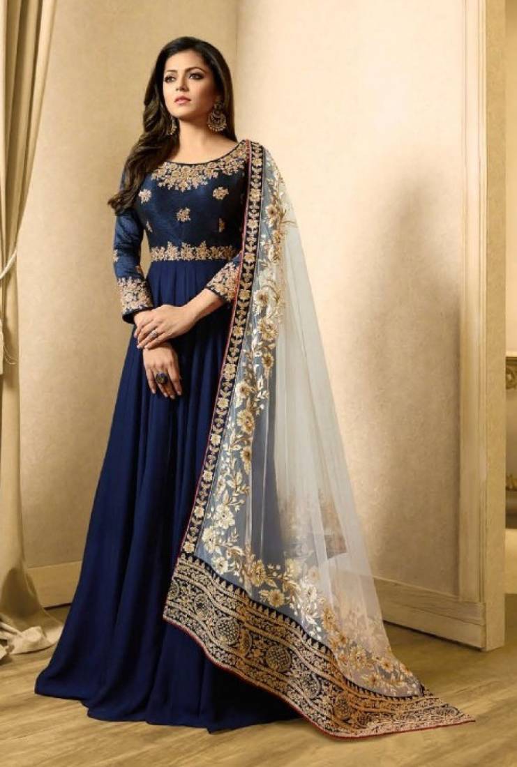 Blue Multi Resham Work Georgette Salwar
