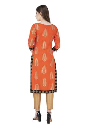 Orange printed rayon combo-kurtis 5