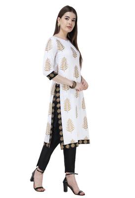 White printed rayon combo-kurtis 2