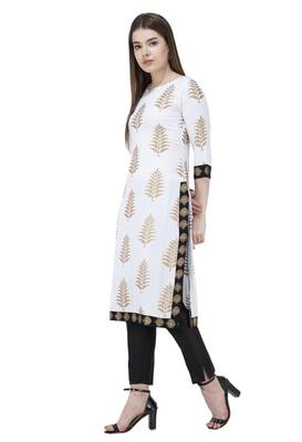White printed rayon combo-kurtis 3