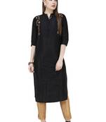Black printed art silk combo-kurtis